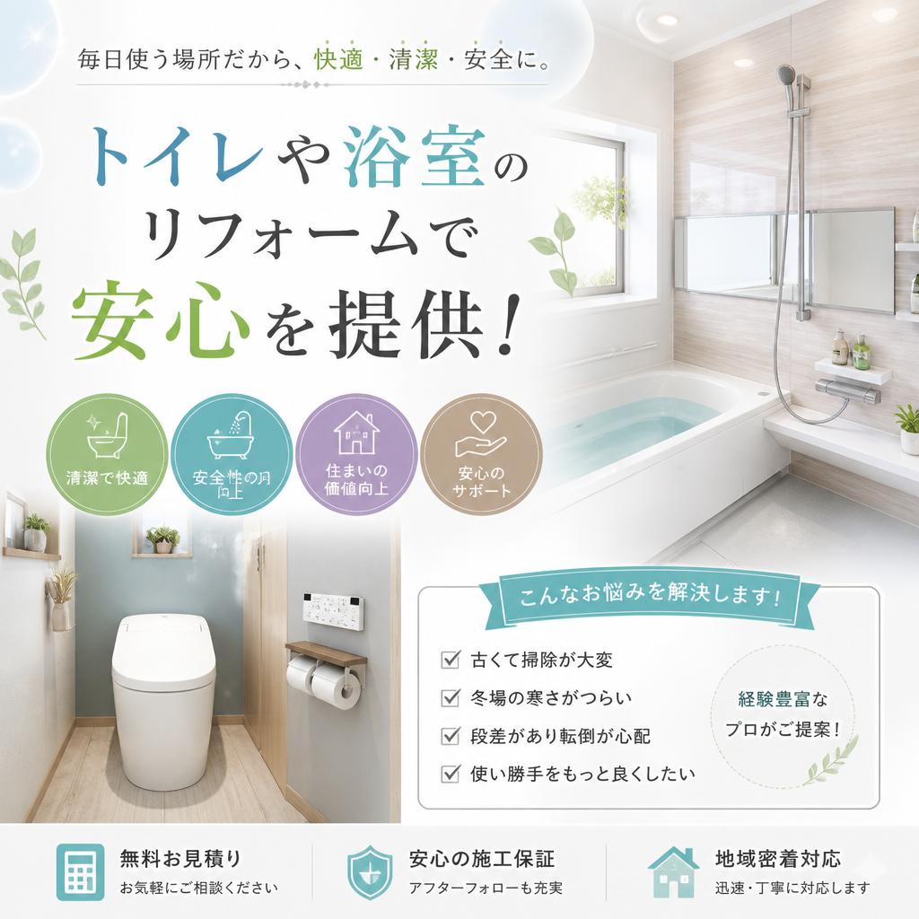 トイレや浴室のリフォームで安心を提供！