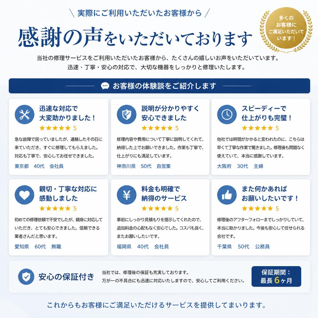 実績紹介：お客様の声