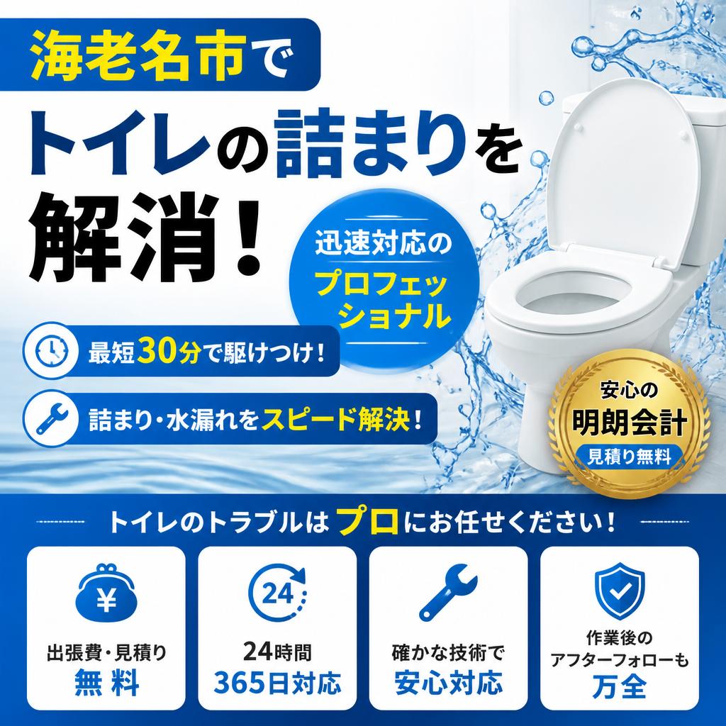 海老名市でトイレの詰まりを解消！迅速対応のプロフェッショナル
