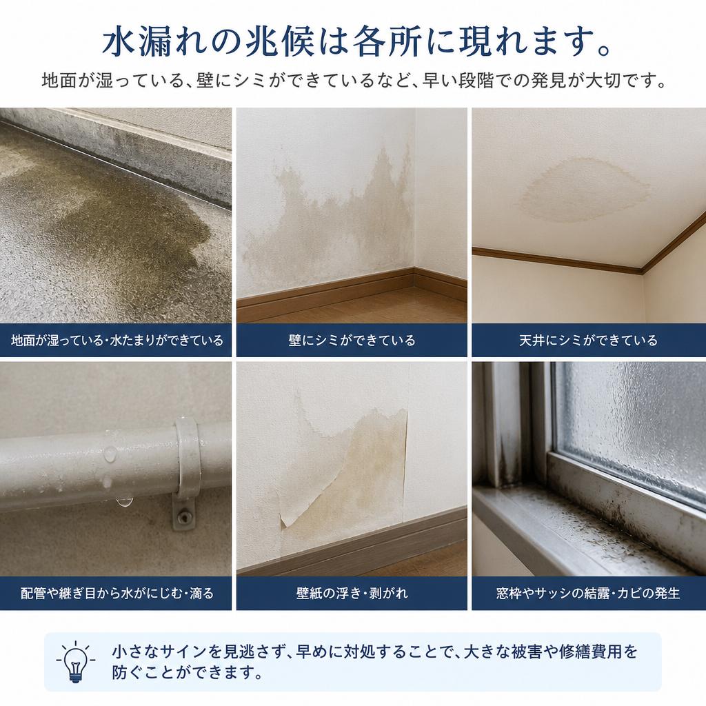 水漏れの兆候