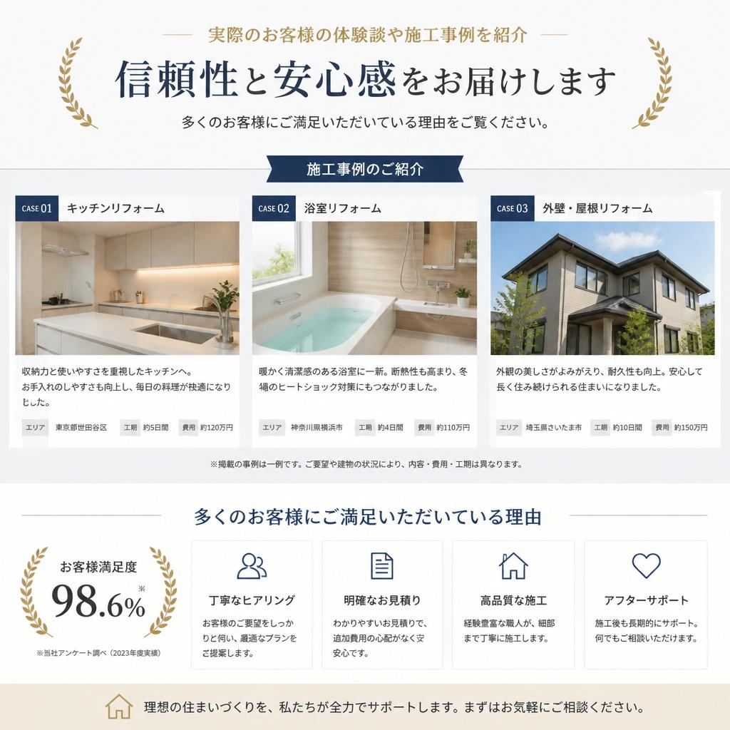 お客様の声と施工実績