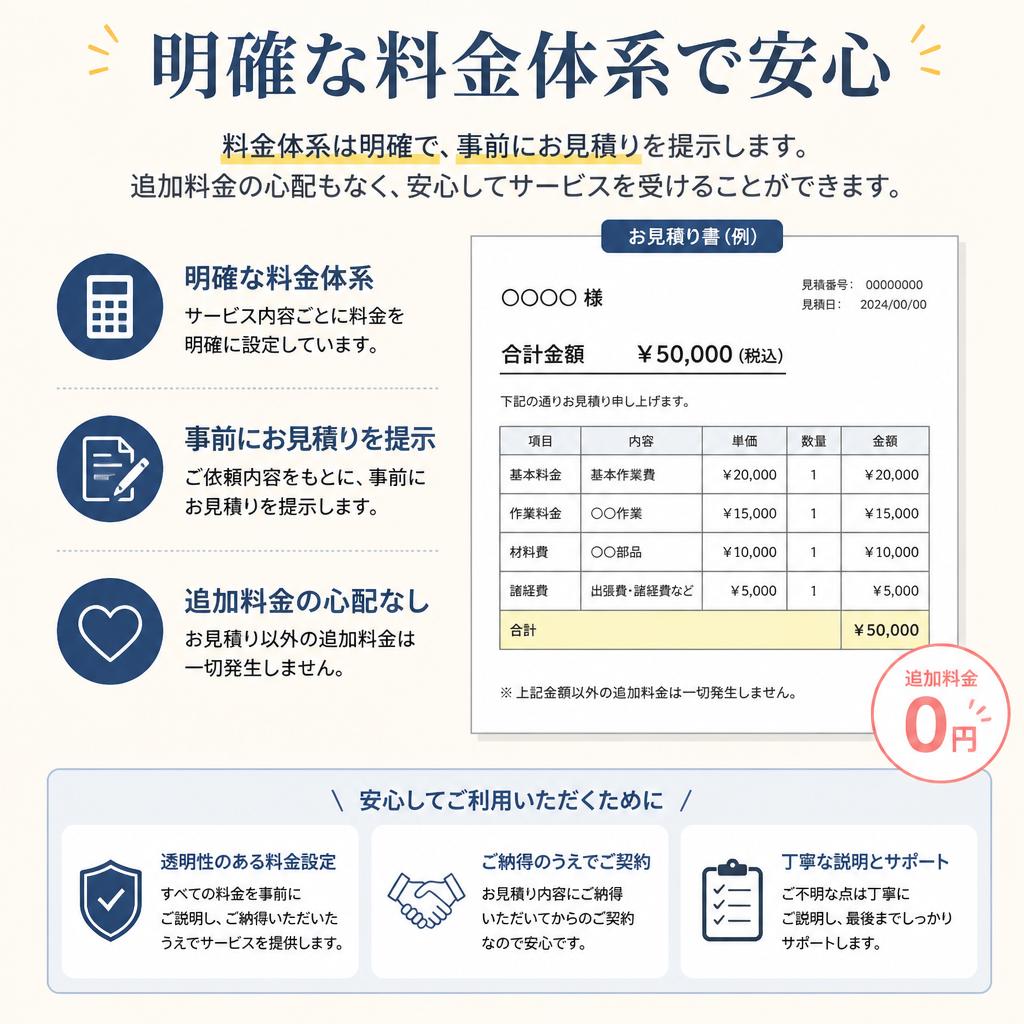 水道修理における料金の透明性