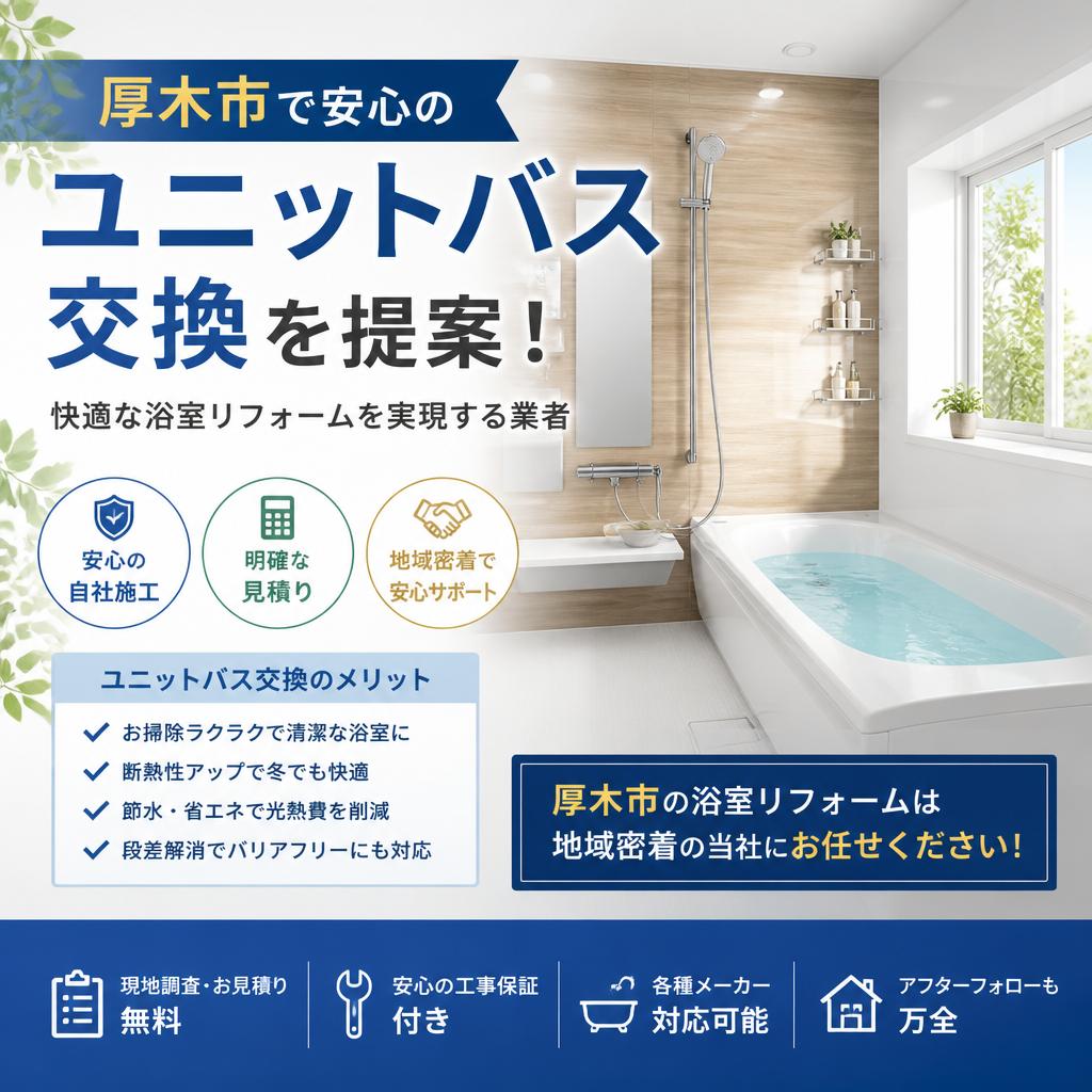 厚木市で安心のユニットバス交換を提案！快適な浴室リフォームを実現する業者