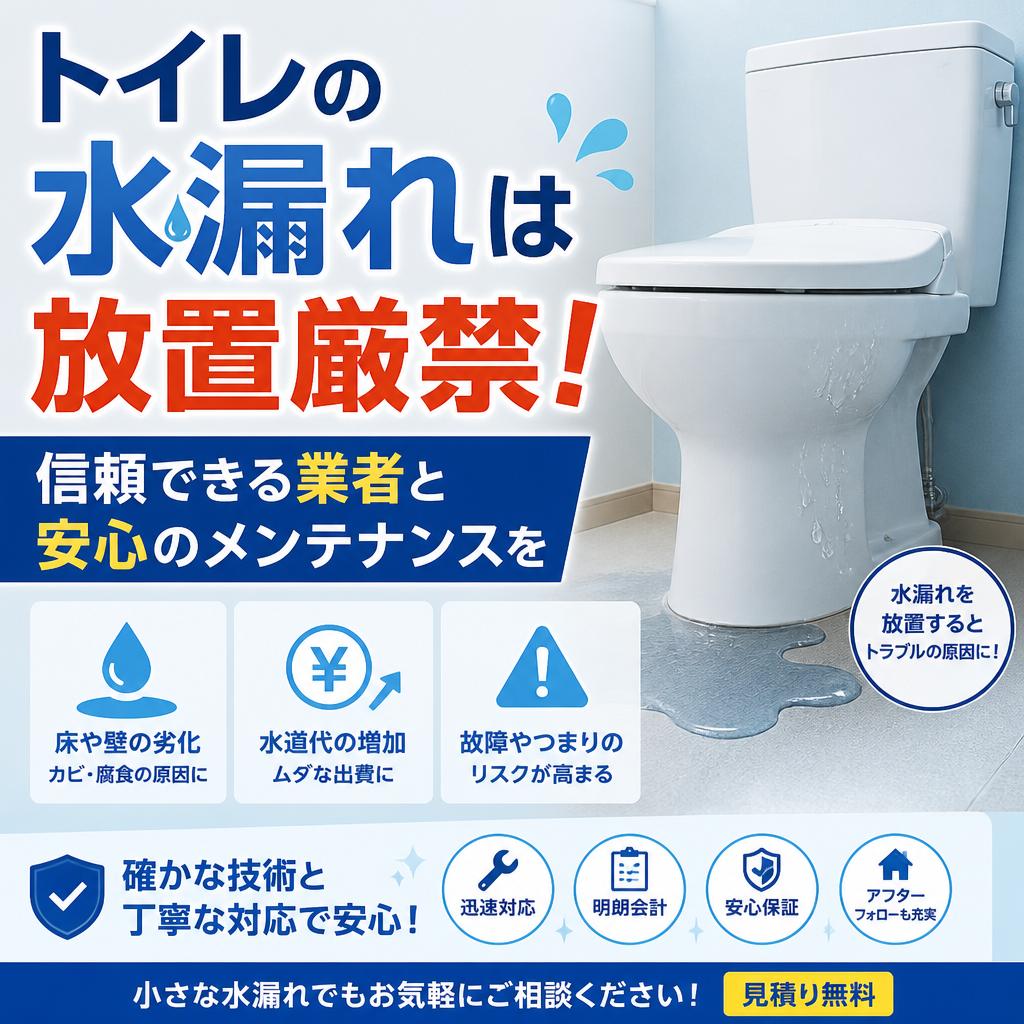 トイレの水漏れは放置厳禁！信頼できる業者と安心のメンテナンスを