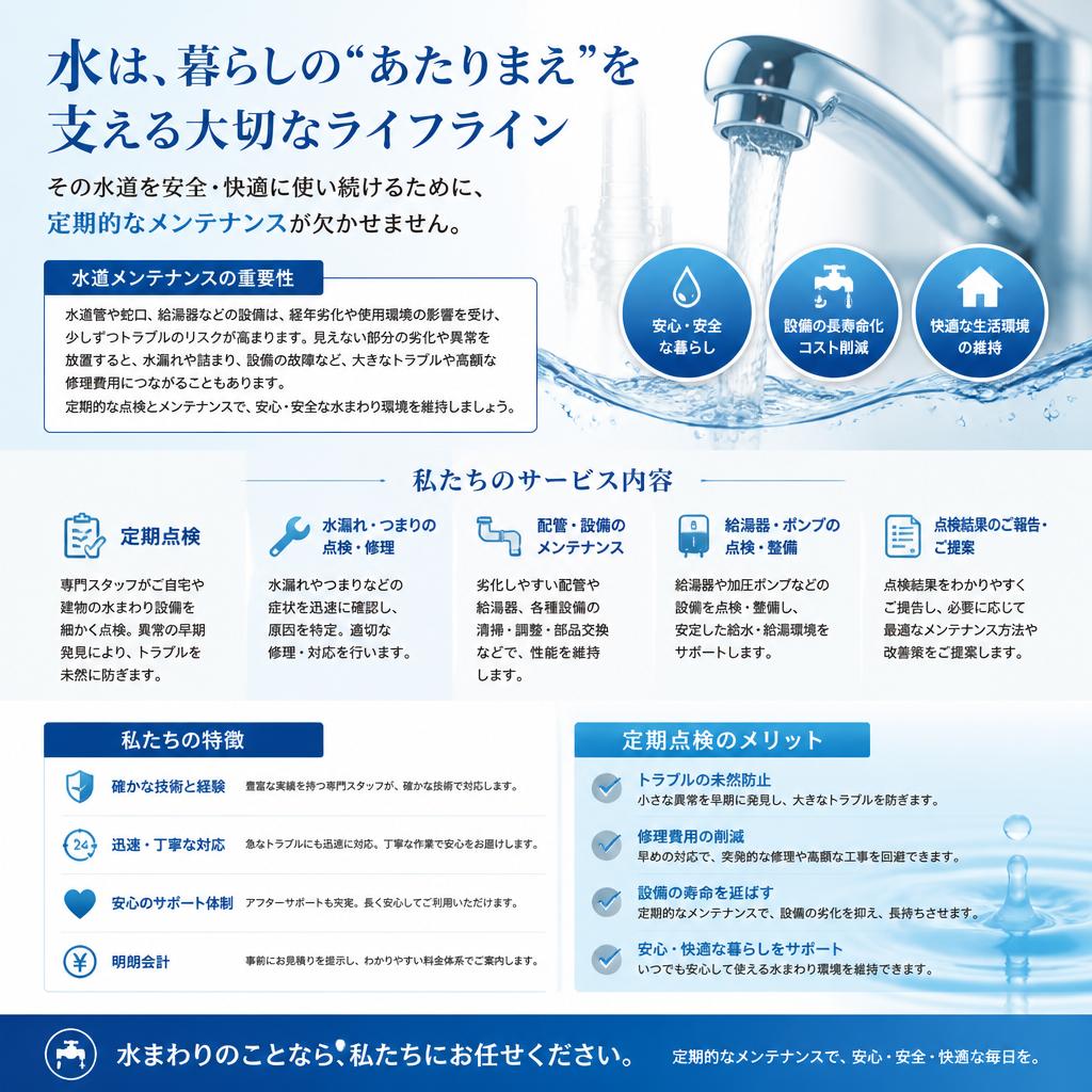 私たちの水道メンテナンスサービス