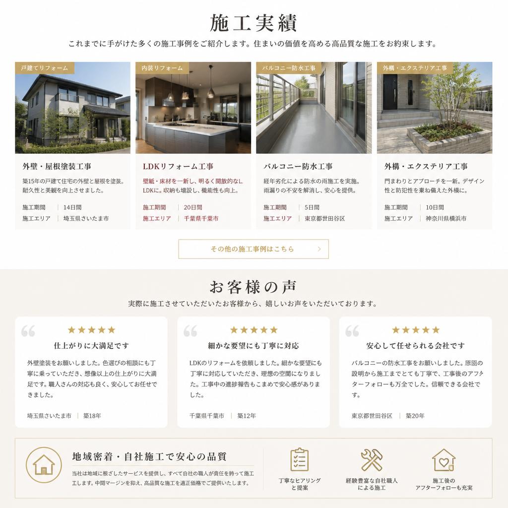 実績とお客様の声