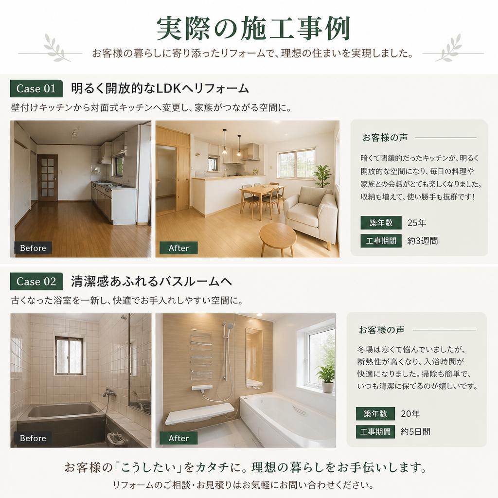 施工実績とお客様の声