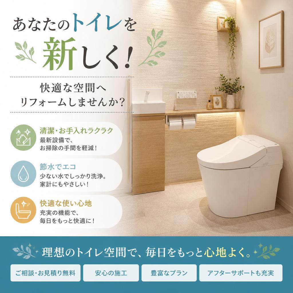 あなたのトイレを新しく！快適な空間へリフォームしませんか？