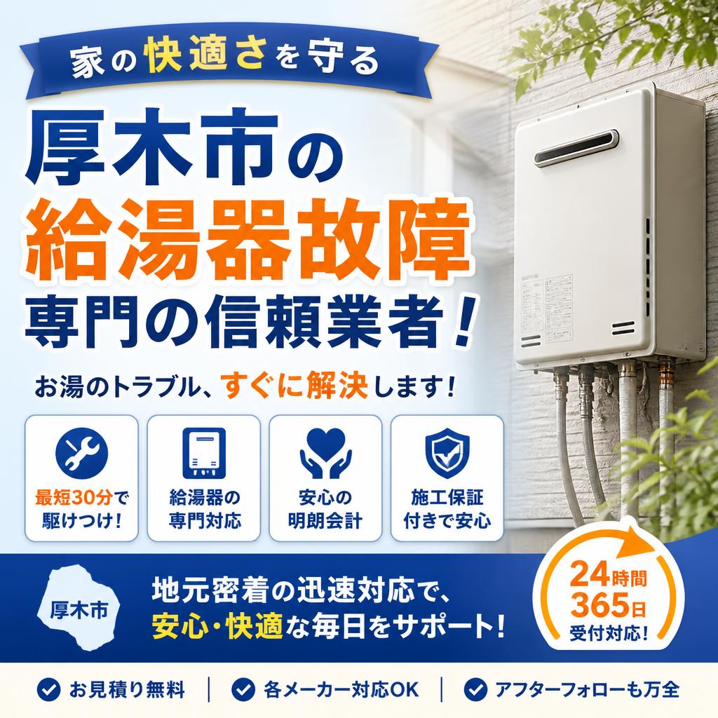 家の快適さを守る、厚木市の給湯器故障専門の信頼業者！