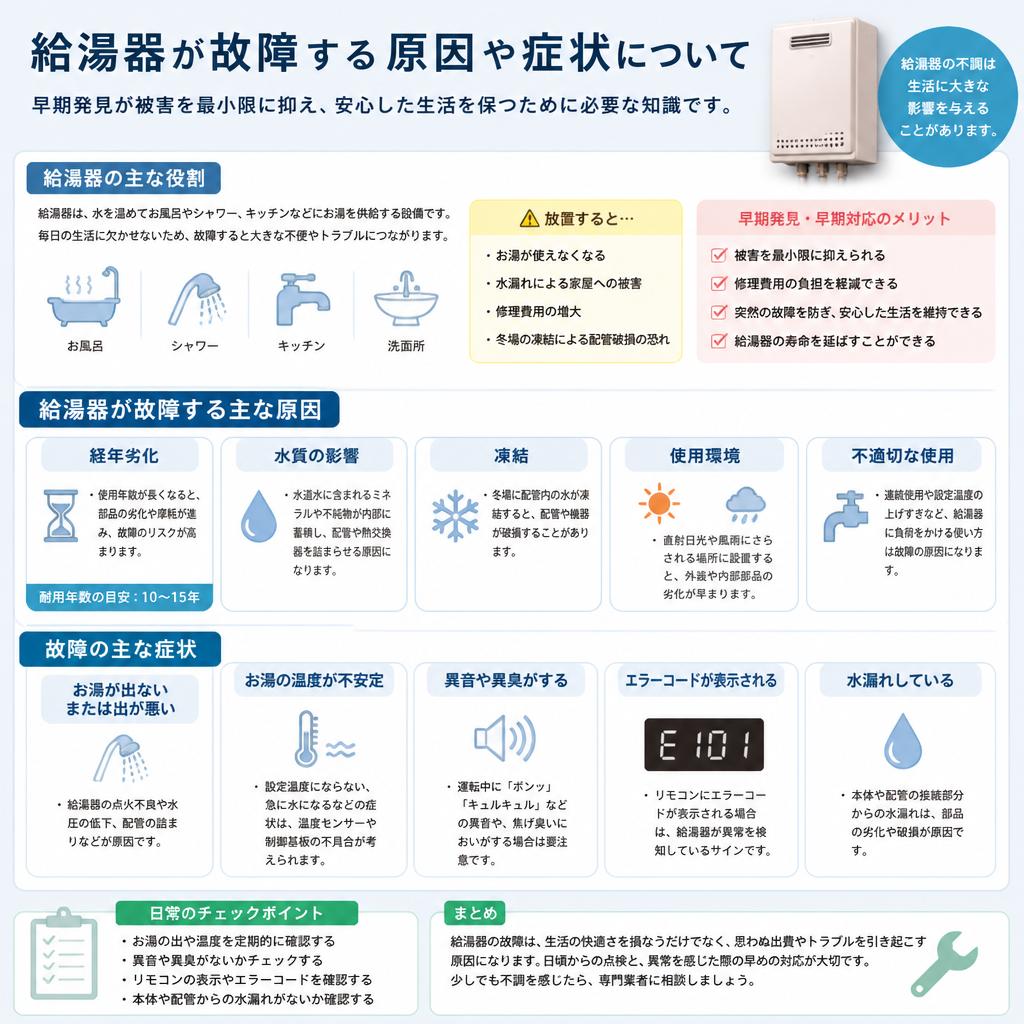 給湯器の故障について知っておくべきこと
