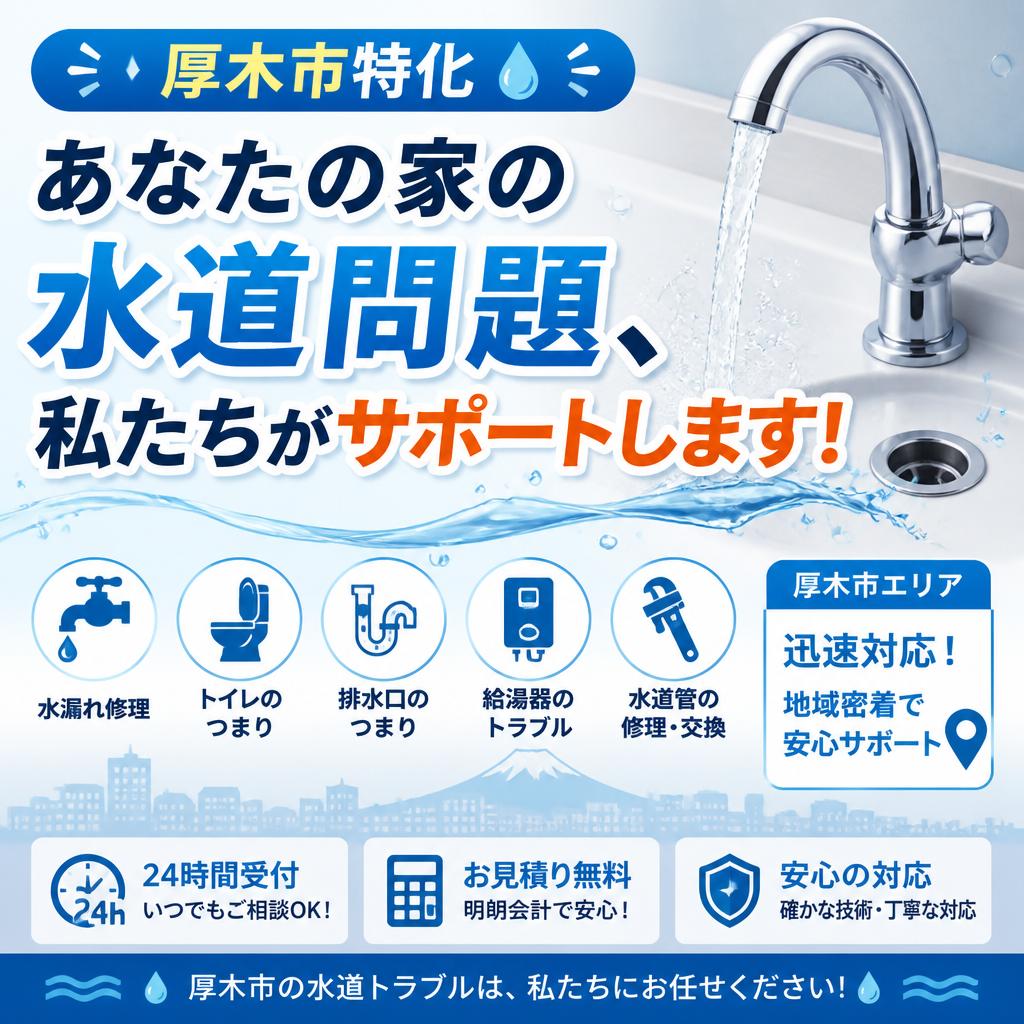 あなたの家の水道問題、私たちがサポートします！厚木市特化